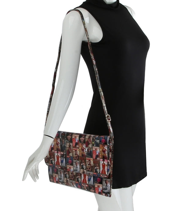 Extra long and wide Michelle Obama magazine clutch