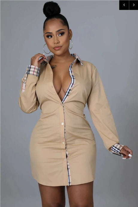 Yes, I'm ready to go now button up dress